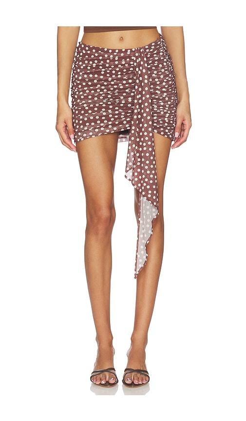 lovers and friends judith mini skirt in brown,white.