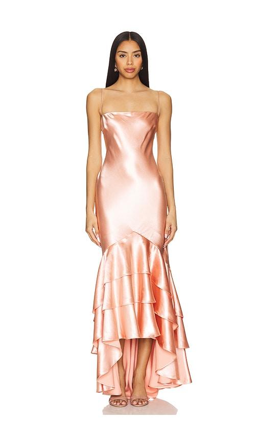 lovers and friends julie gown in blush.