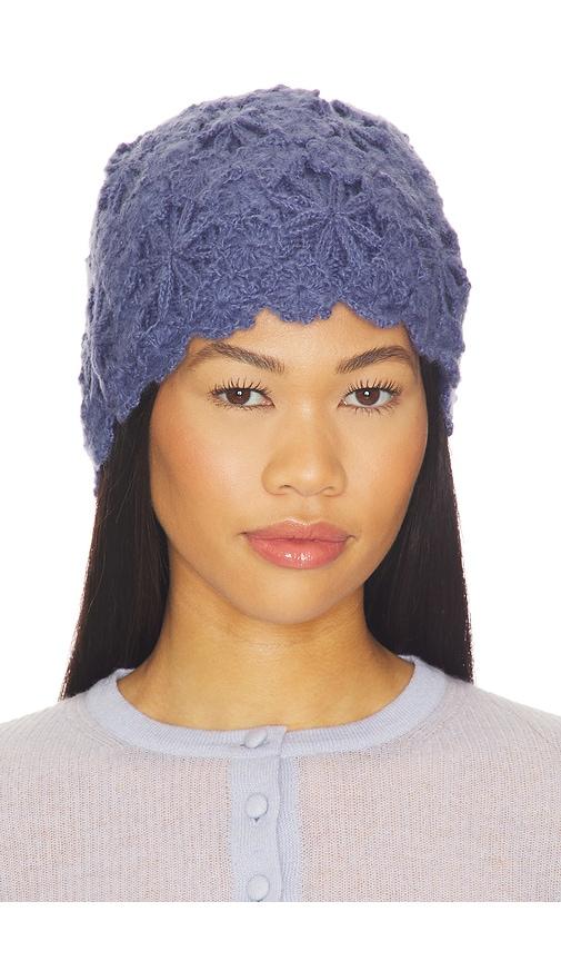 lovers and friends juliet crochet hat in blue.