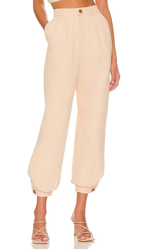 lovers and friends kacey pant in tan.