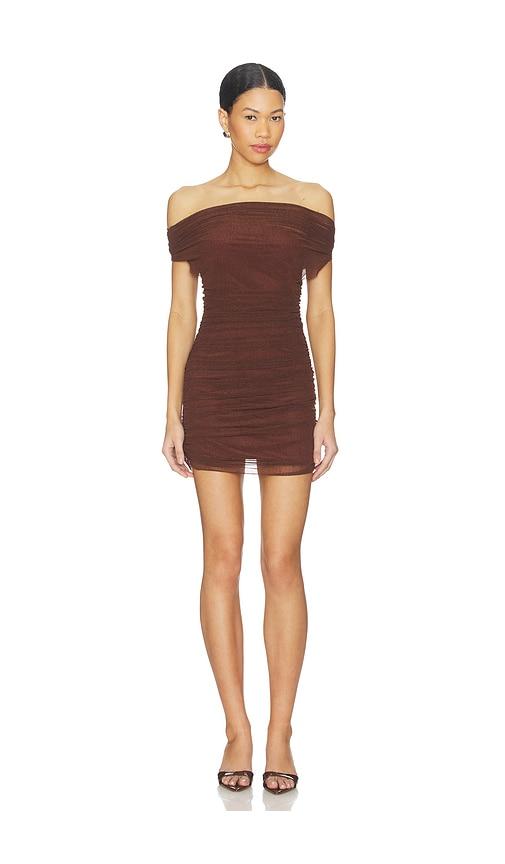 lovers and friends katie mini dress in brown.