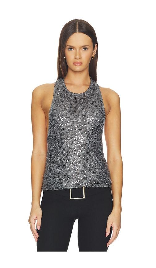 lovers and friends kaye top in metallic silver.