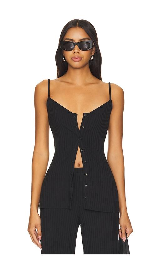 lovers and friends kinsley top in black.