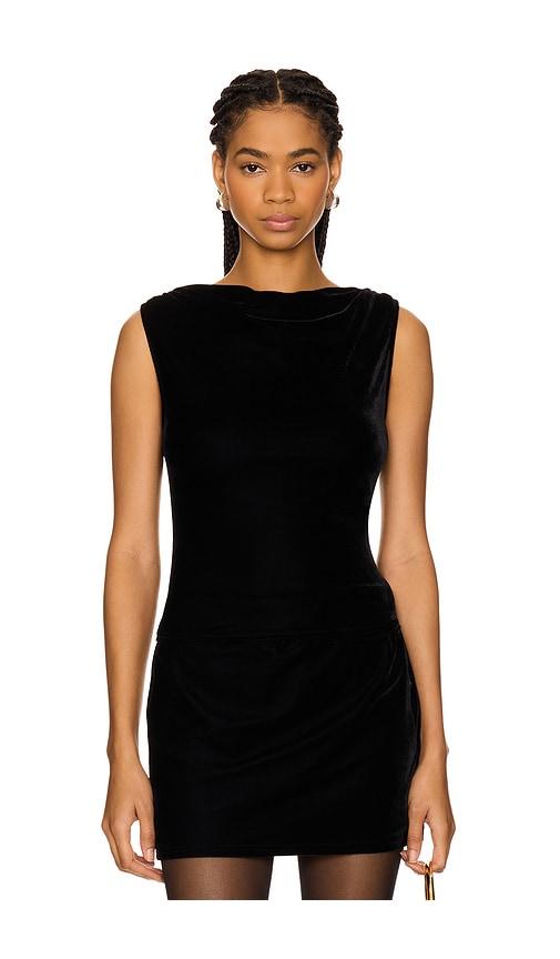 lovers and friends lainey velvet top in black.