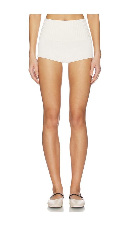 lovers and friends lanney knit mini short in ivory.