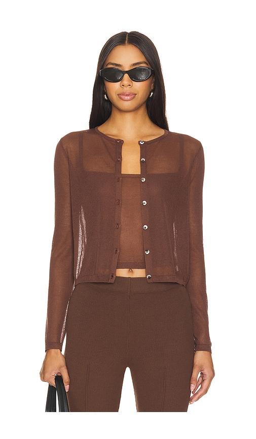 lovers and friends layla cardigan in brown.
