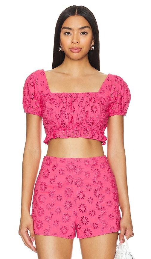 lovers and friends leah top in fuchsia.