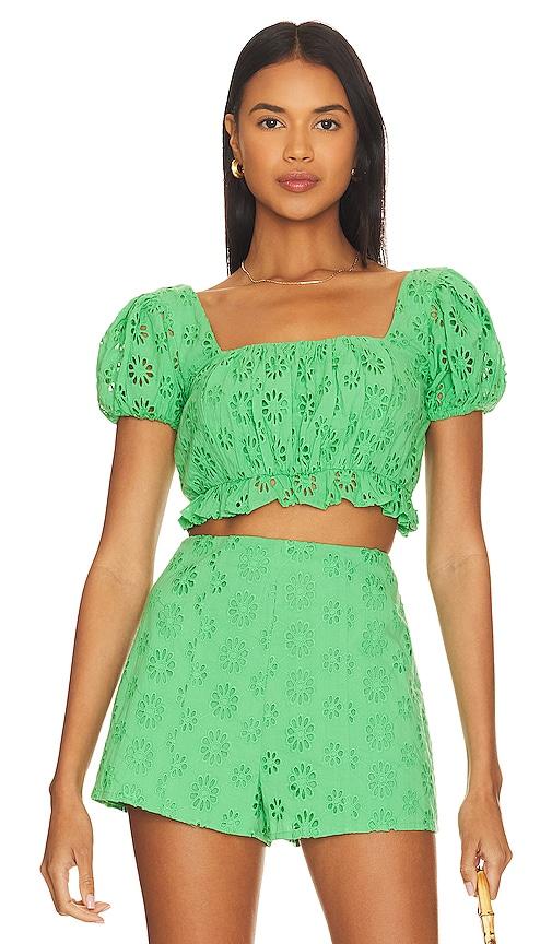 lovers and friends leah top in green.