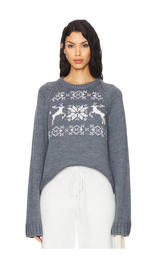 lovers and friends leo fairisle sweater in grey,white.