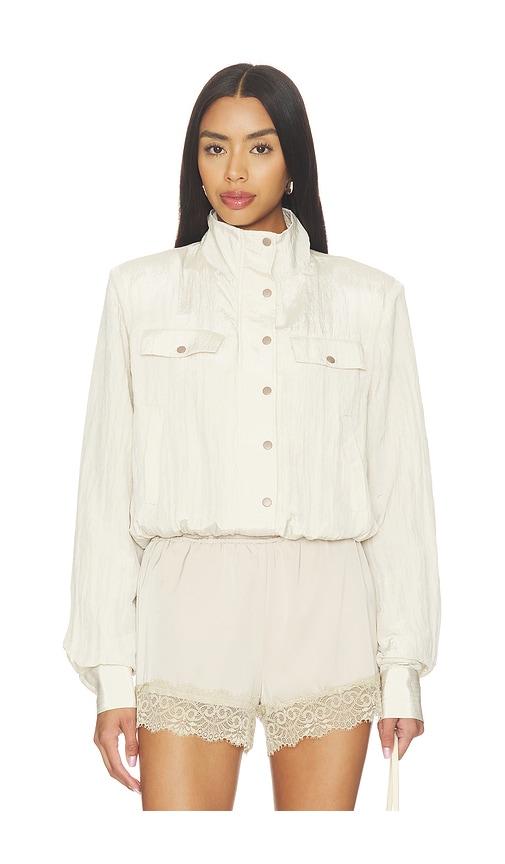 lovers and friends logan jacket in tan.