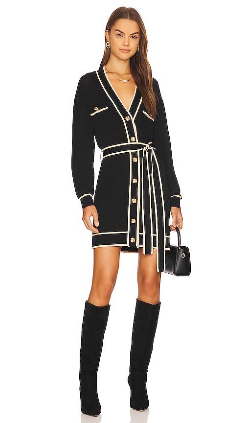 lovers and friends lovers + friends natalie belted dress in black.