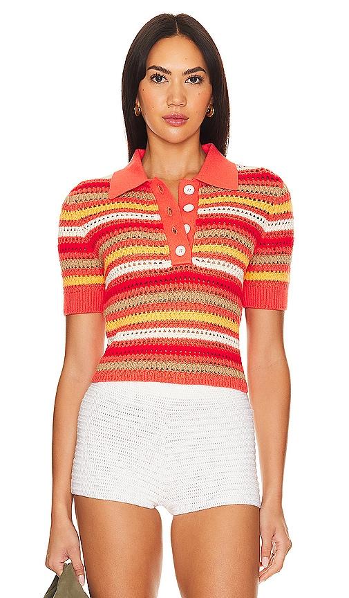 lovers and friends lucia polo top in red.
