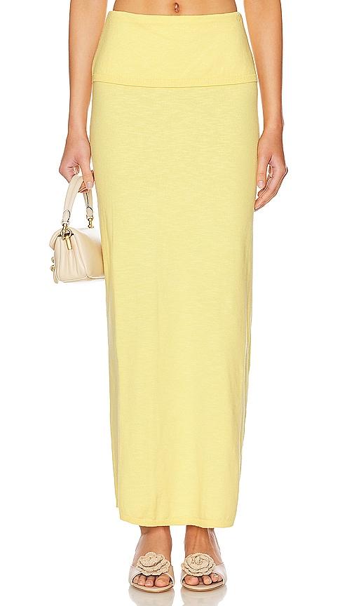 lovers and friends lumielle maxi skirt in yellow.