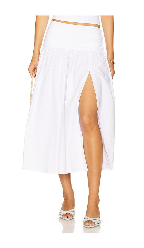lovers and friends mac midi skirt in white.