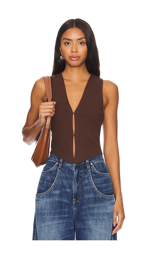 lovers and friends margie vest in chocolate.