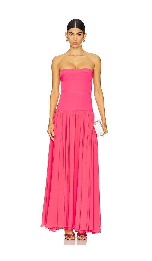 lovers and friends margot gown in pink.