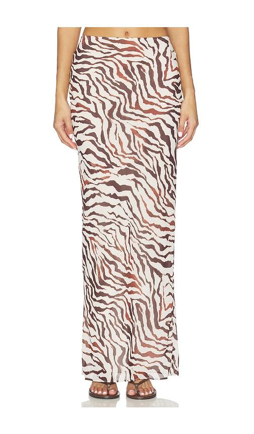 lovers and friends marisol maxi skirt in brown.