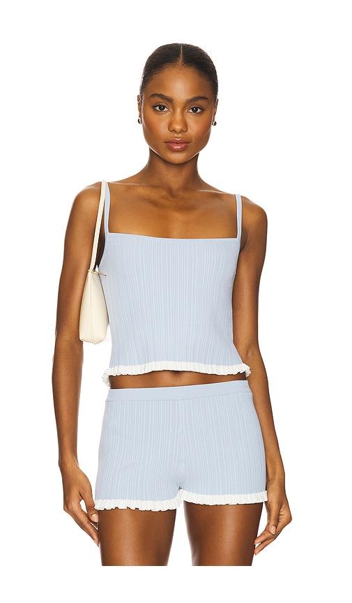 lovers and friends marna rib tank in baby blue.