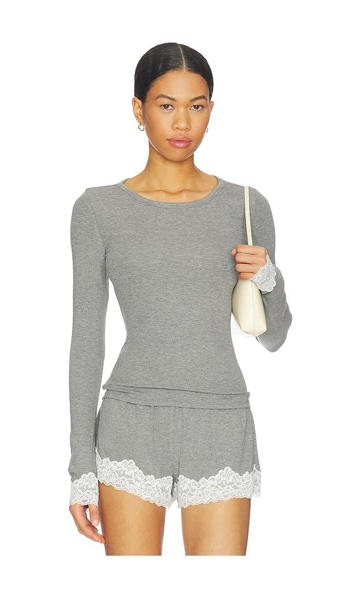 lovers and friends melow top in grey.