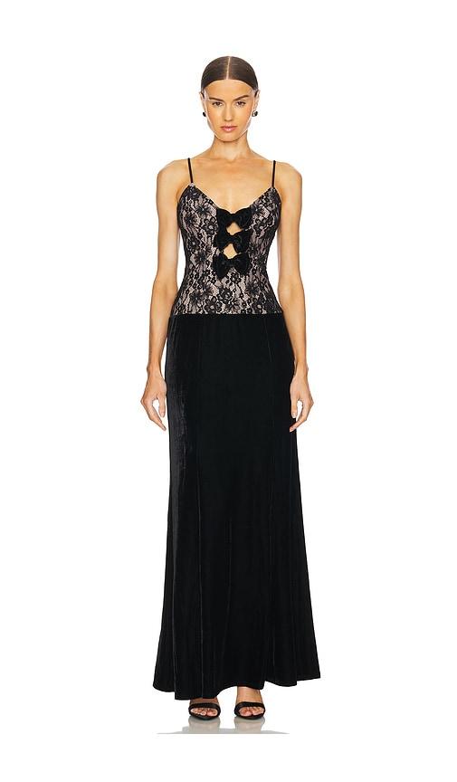 lovers and friends millie gown in black.