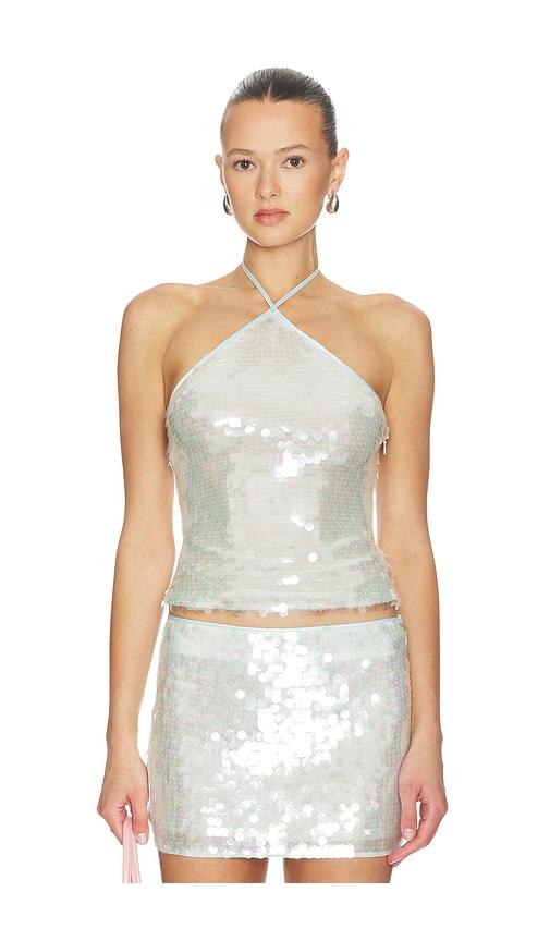 lovers and friends mollie top in baby blue.