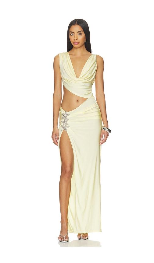 lovers and friends naia gown in yellow.