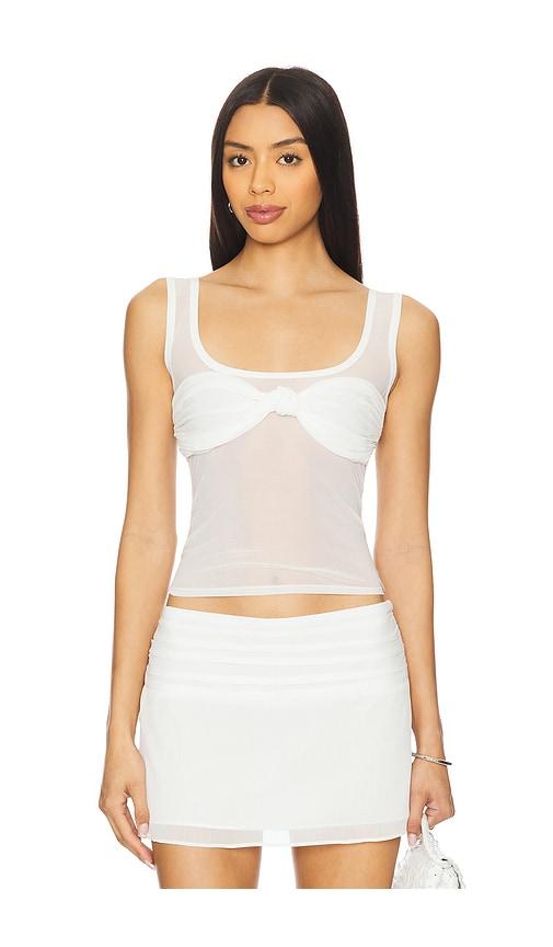 lovers and friends nani sheer top in white.