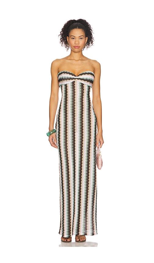 lovers and friends nettie maxi dress in sage,brown.