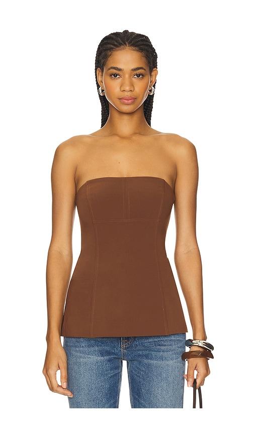 lovers and friends noah top in brown.