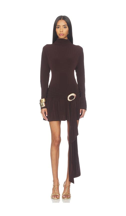 lovers and friends noelle mini dress in brown.