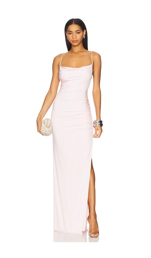 lovers and friends odessa gown in pink.