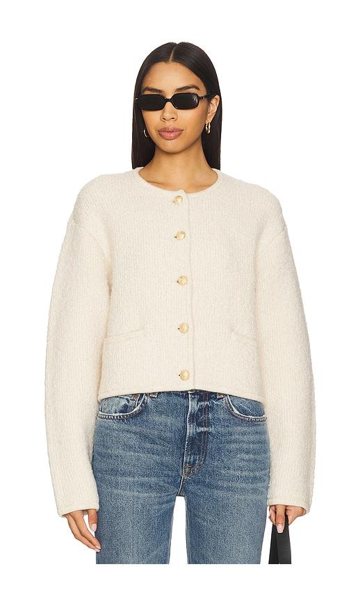 lovers and friends olina knit jacket in cream.