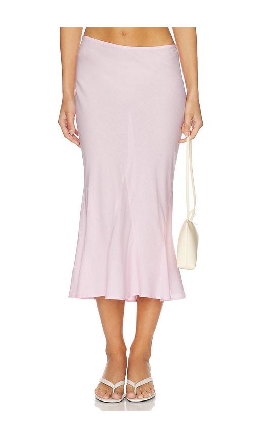 lovers and friends opal midi skirt in pink.