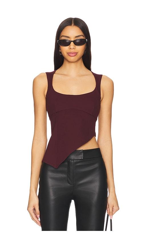 lovers and friends penn top in burgundy.