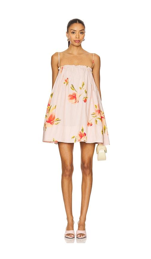 lovers and friends petal mini dress in blush.