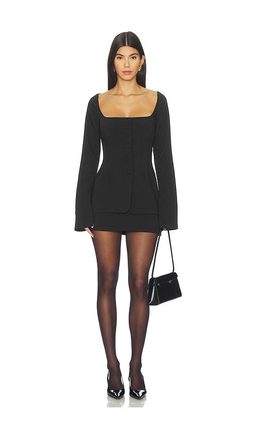 lovers and friends piada mini dress in black.