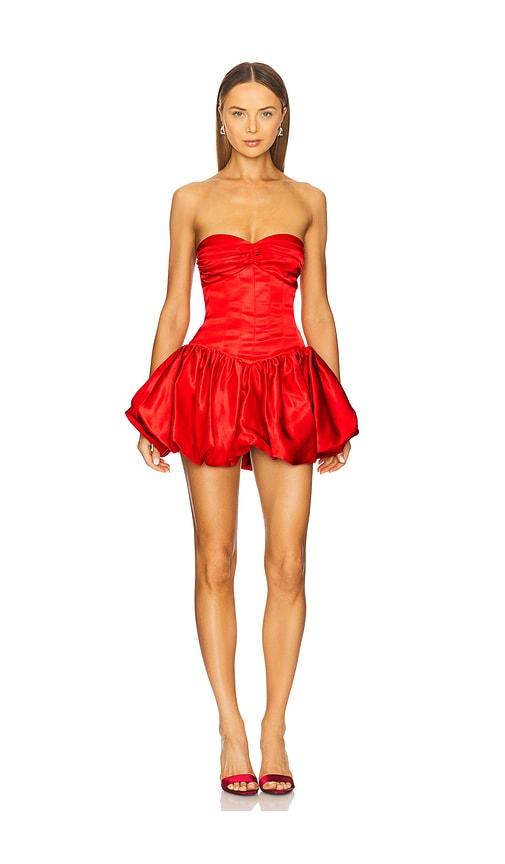 lovers and friends poppy mini dress in red.