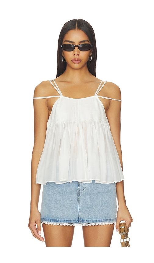 lovers and friends poppy top in white.