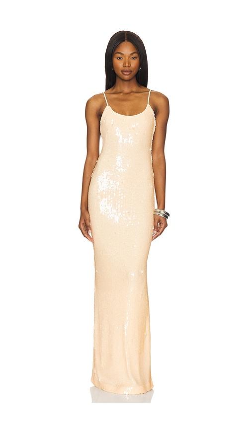 lovers and friends rachel gown in neutral.