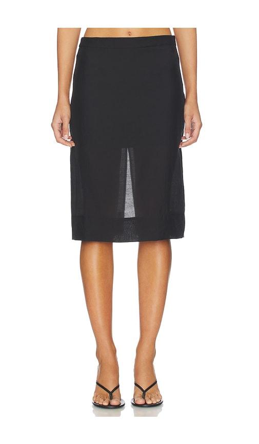 lovers and friends rachel midi skirt in black.