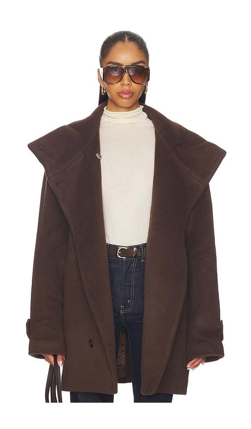 lovers and friends rae coat in brown.