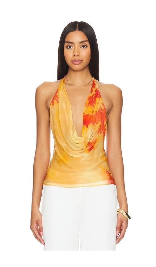 lovers and friends raven top in orange.