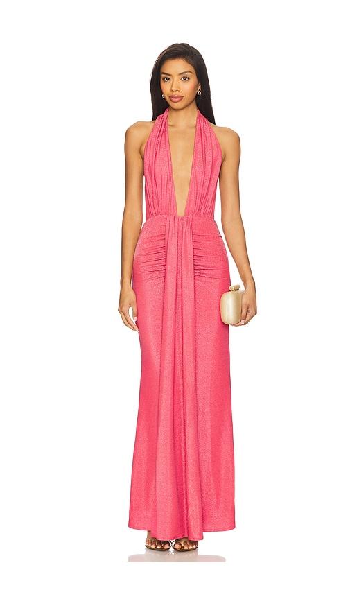 lovers and friends remy maxi dress in pink.