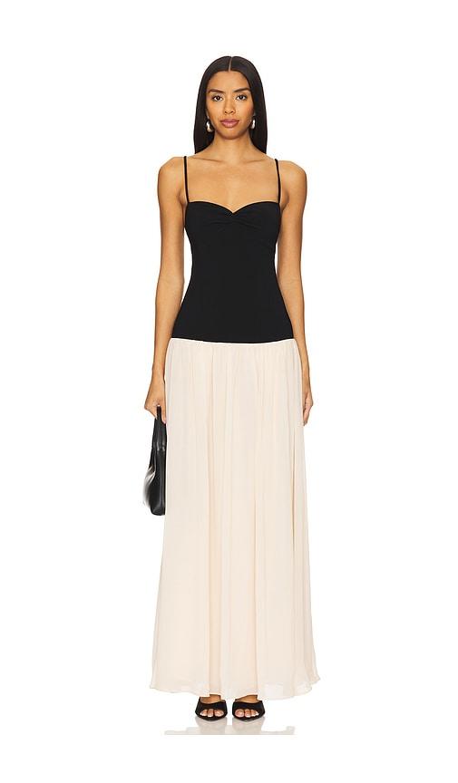 lovers and friends rian gown in black.