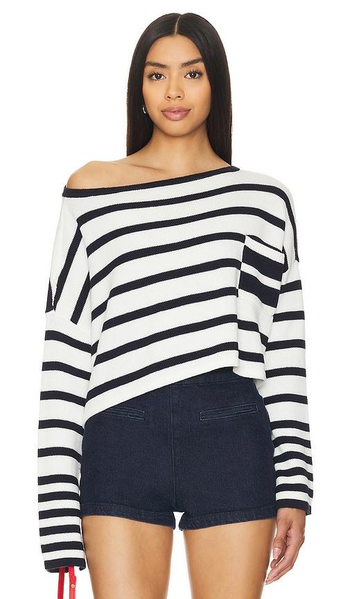lovers and friends riley pullover in white.