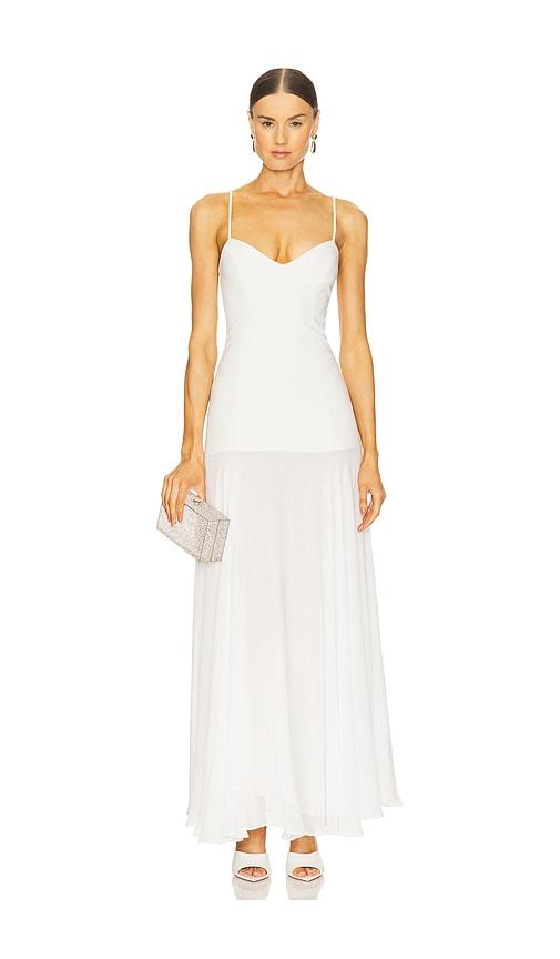 lovers and friends rochelle gown in white.