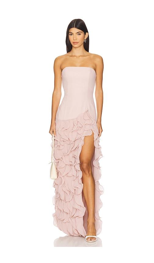 lovers and friends rori gown in mauve.