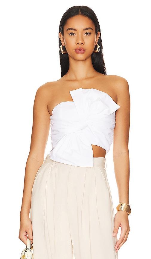 lovers and friends rosalind crop top in white.