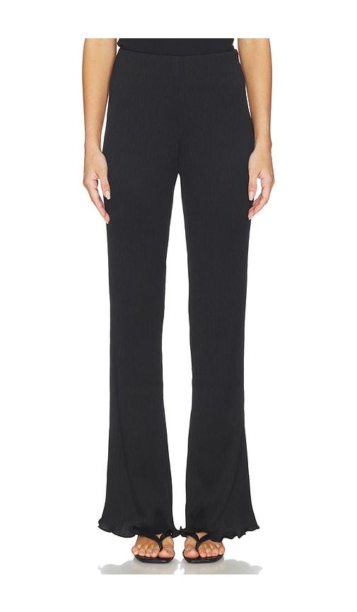 lovers and friends rudi plisse pant in black.