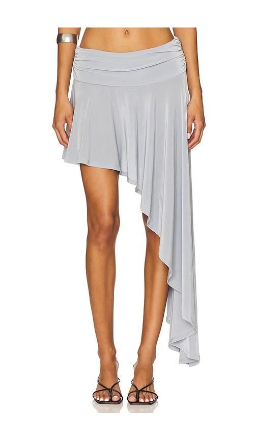 lovers and friends salma midi skirt in slate.